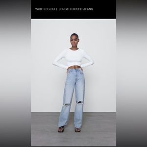 Zara Wide Leg Full Length Jeans